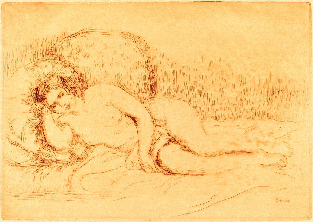 Auguste Renoir, Woman Reclining (Femme couchee), French, 1841-1919