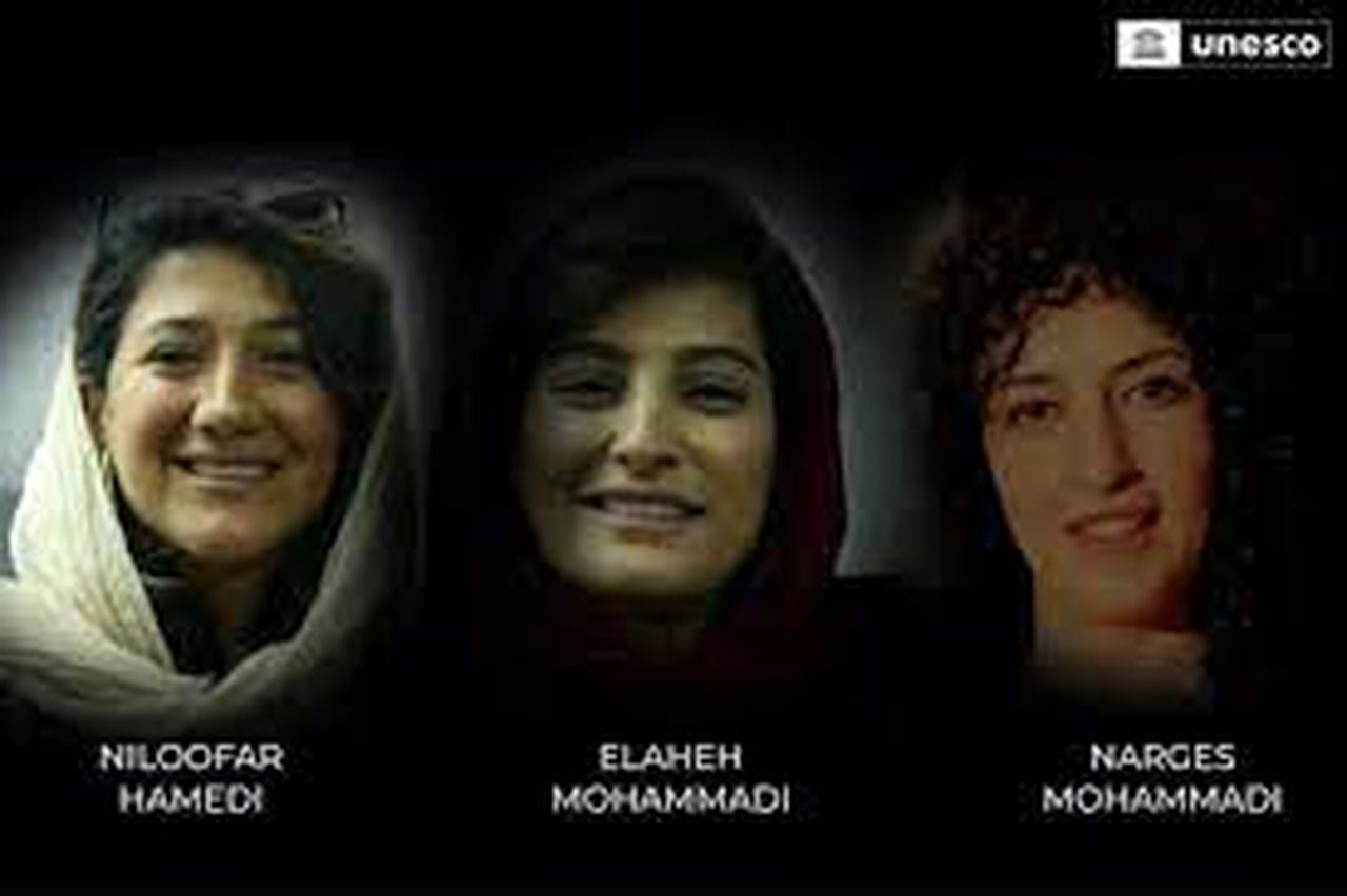 Niloofar Hamedi, Elaheh Mohammadi y Narges Mohammadi, periodistas iraníes ganan Premio Mundial a la Libertad de Prensa