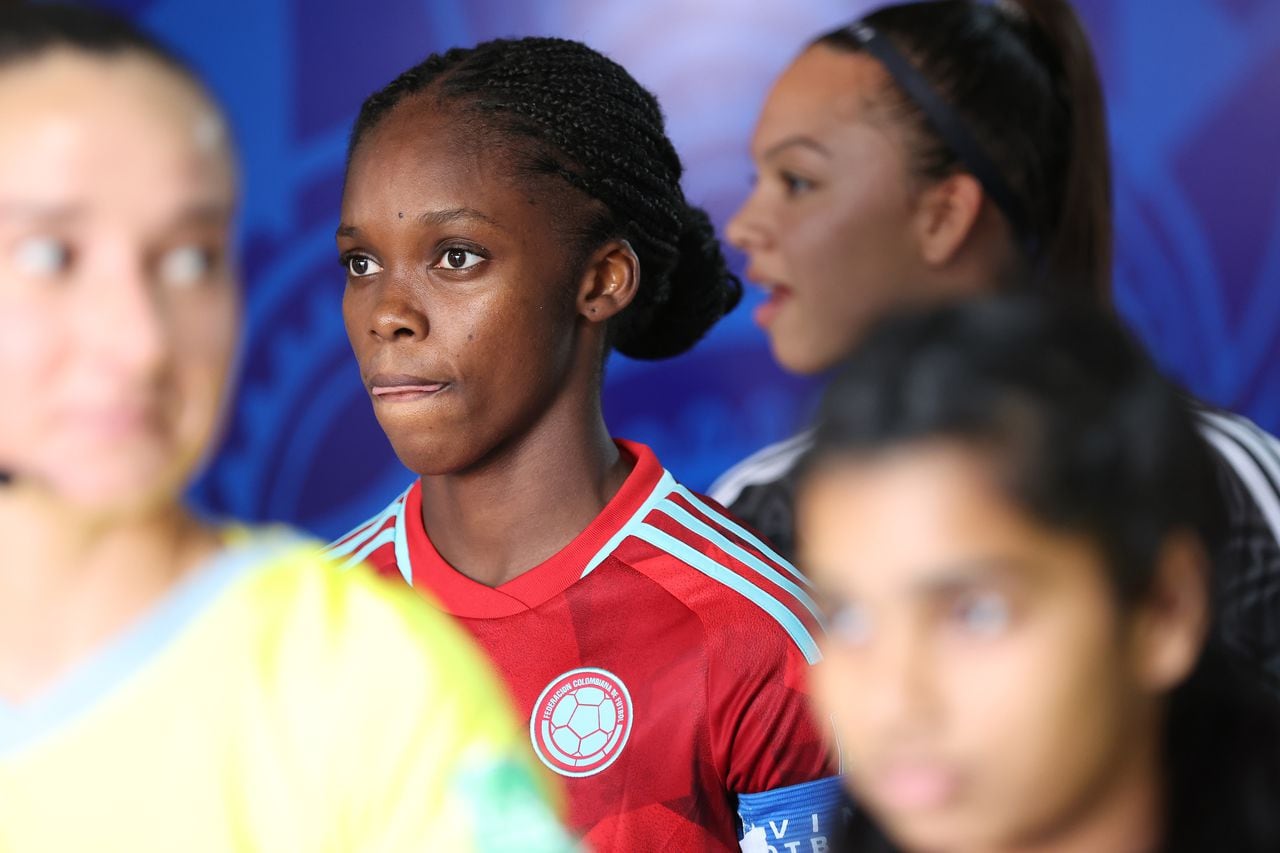 GOA, INDIA - OCTOBER 26: Linda Caicedo of Colombia pictured in the tunnel ahead of the FIFA U-17 Women's World Cup 2022 Semi-Final match between Nigeria and Colombia at Pandit Jawaharlal Nehru Stadium on October 26, 2022 in Goa, India. (Photo by Matthew Lewis - FIFA/FIFA via Getty Images)