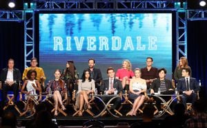 PASADENA, CA - JANUARY 08:  Cast and Crew of the television show "Riverdale" onstage during the 2017 Winter TCA Tour Panels - CW held at The Langham Huntington Hotel and Spa on January 8, 2017 in Pasadena, California.  (Photo by Michael Tran/WireImage)