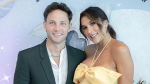 Daniela Ospina junto a su pareja, el actor venezolano Gabriel Coronel