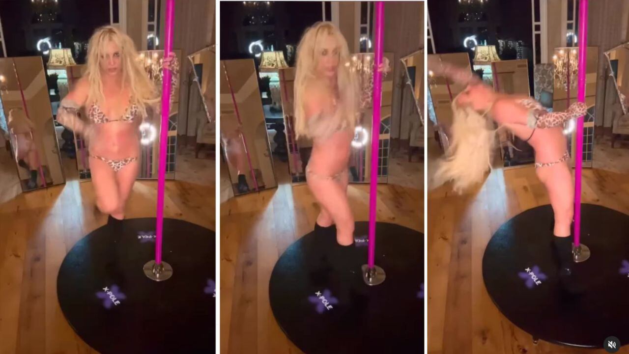 Britney Spears da de qué hablar bailando pole dance en diminuto bikini