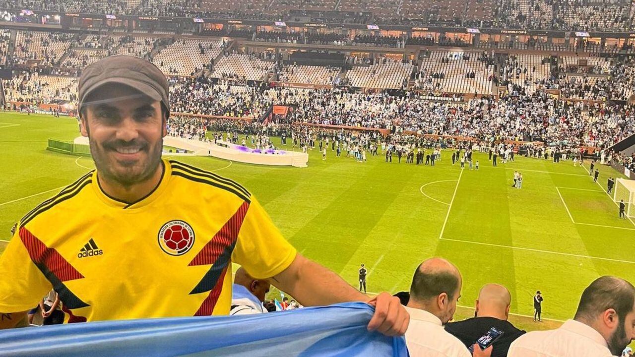 Lincoln Palomeque fue uno de los famosos colombianos que disfrutó de la final del mundial.