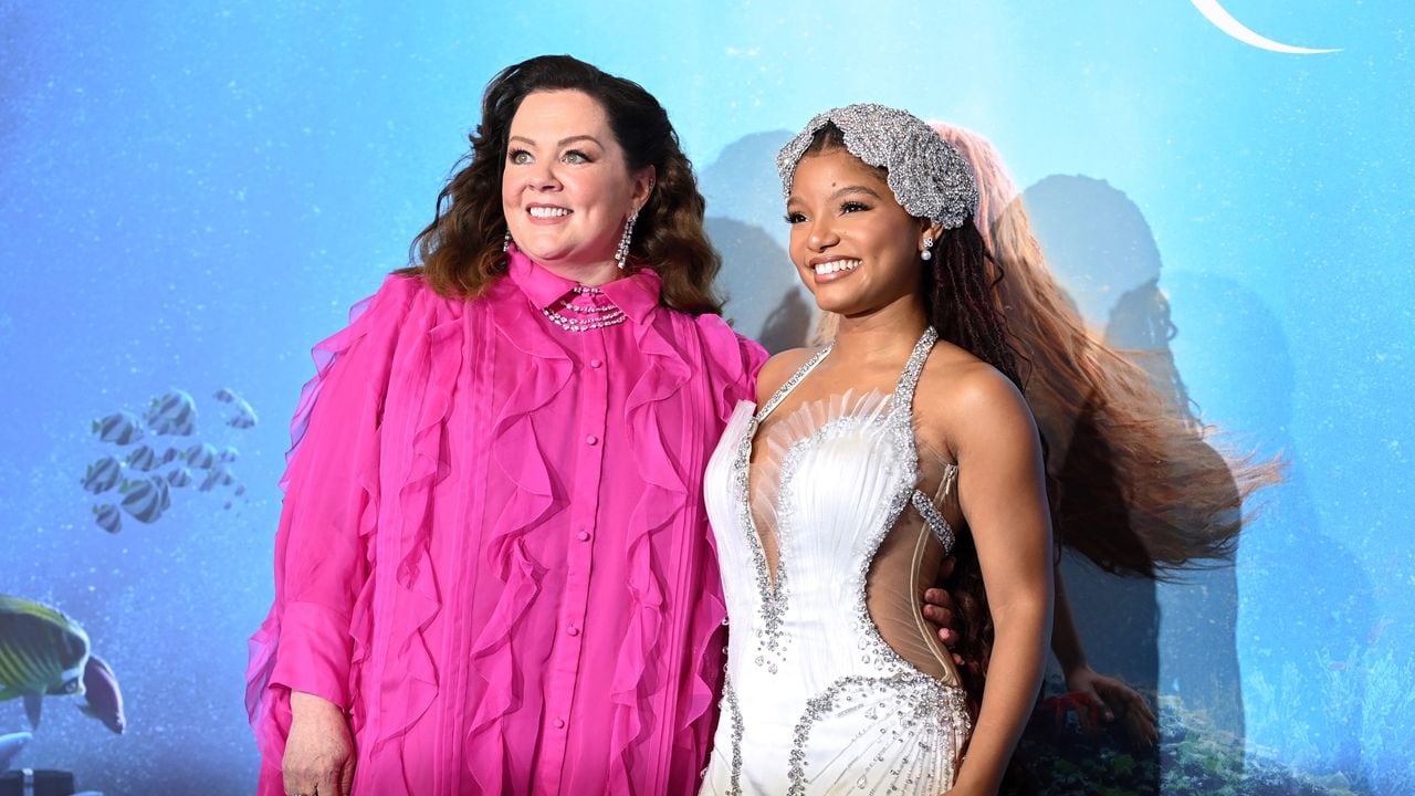 LONDON, ENGLAND - MAY 15: Melissa McCarthy and Halle Bailey attend the UK Premiere of Disney's "The Little Mermaid" on May 15, 2023 in London, England. (Photo by Kate Green/Getty Images for Disney)