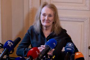 PARIS, FRANCE - OCTOBER 06: French author Annie Ernaux gives a press conference as she wins Nobel Prize in Literature on October 06, 2022 in Paris, France. She was cited for the courage and clinical acuity with which she uncovers the roots, estrangements and collective restraints of personal memory. (Photo by Marc Piasecki/Getty Images)