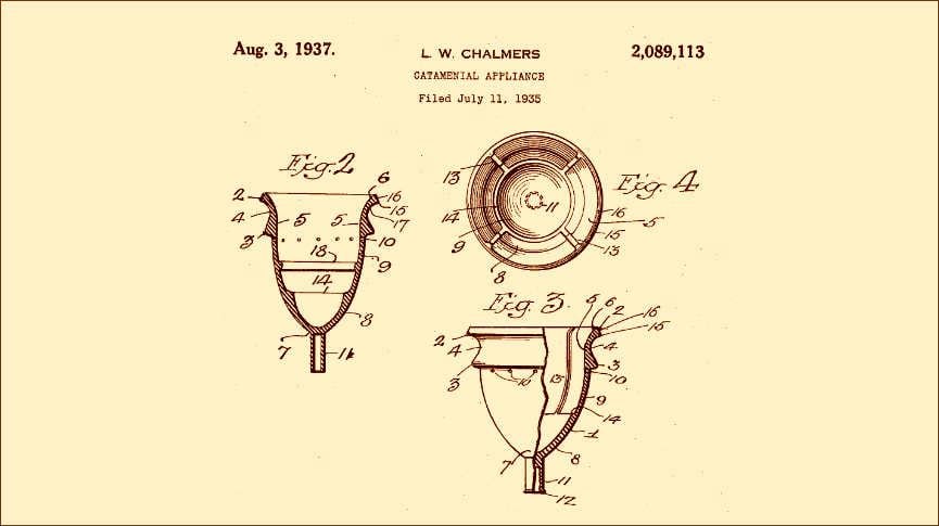 Patente de copa menstrual en el siglo XIX por Leona Chalmer