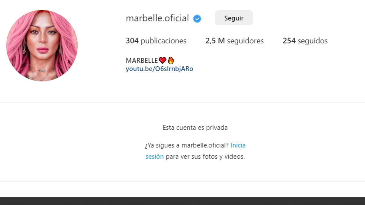 Marbelle puso sus redes sociales privadas, al parecer no soportó el matoneo.