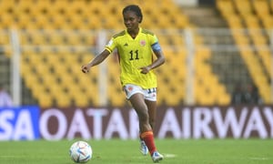 GOA, INDIA - OCTOBER 22: Linda Lizeth Caicedo Alegria of Colombia in action during the FIFA U-17 Women's World Cup 2022 Quarter-final, match between Colombia and Tanzania at Pandit Jawaharlal Nehru Stadium on October 22, 2022 in Goa, India. (Photo by Masashi Hara - FIFA/FIFA via Getty Images)