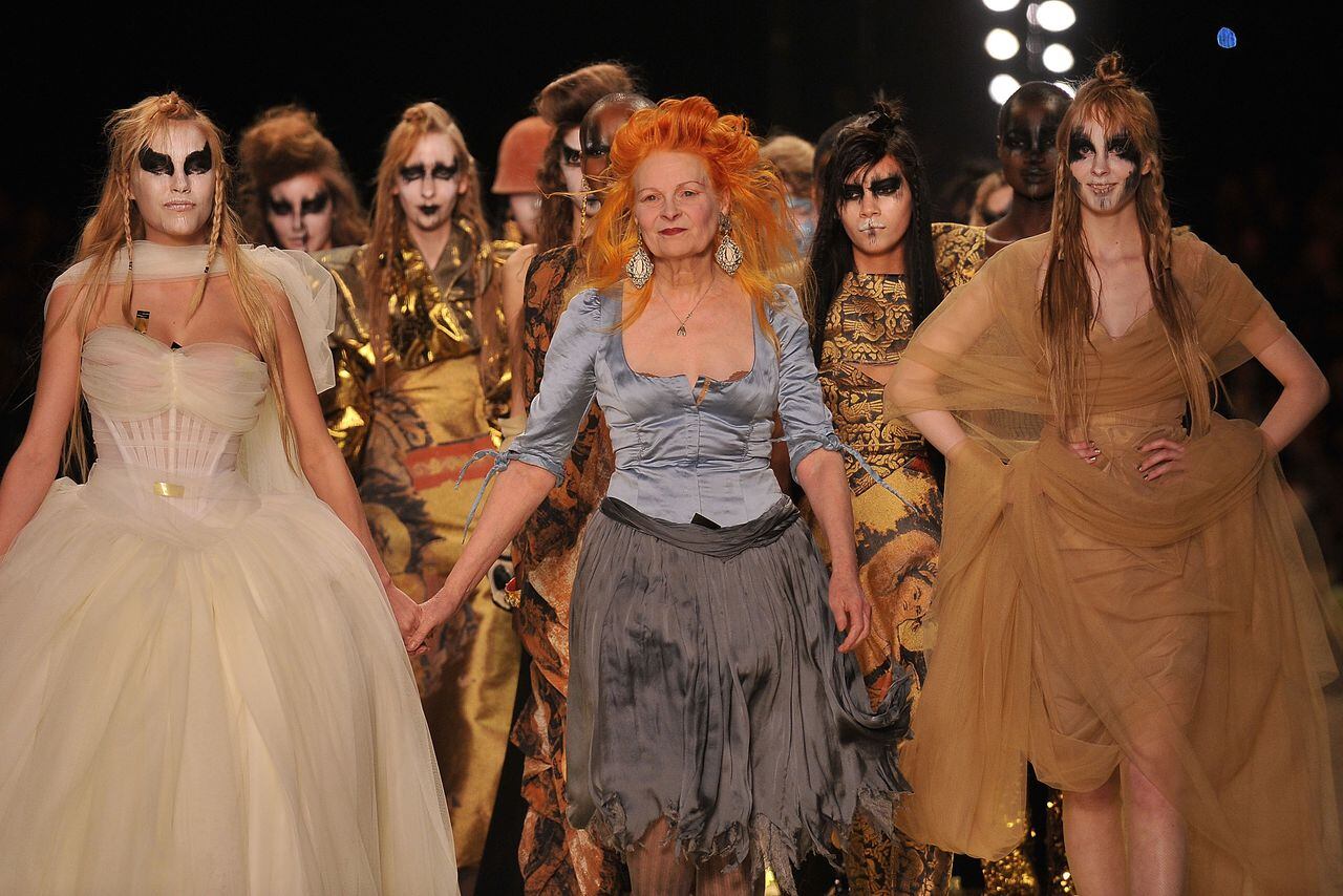 PARIS, FRANCE - MARCH 04:  Vivienne Westwood and models walk the runway during the Vivienne Westwood Ready to Wear Autumn/Winter 2011/2012 show during Paris Fashion Week at Pavillon Concorde on March 4, 2011 in Paris, France.  (Photo by Pascal Le Segretain/Getty Images)