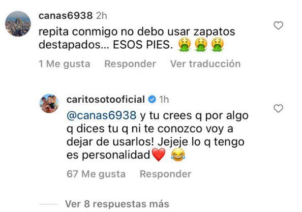 La presentadora Carolina Soto respondió a crítica de un seguidor