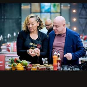 Aida Morales junto al chef Jorge Rausch