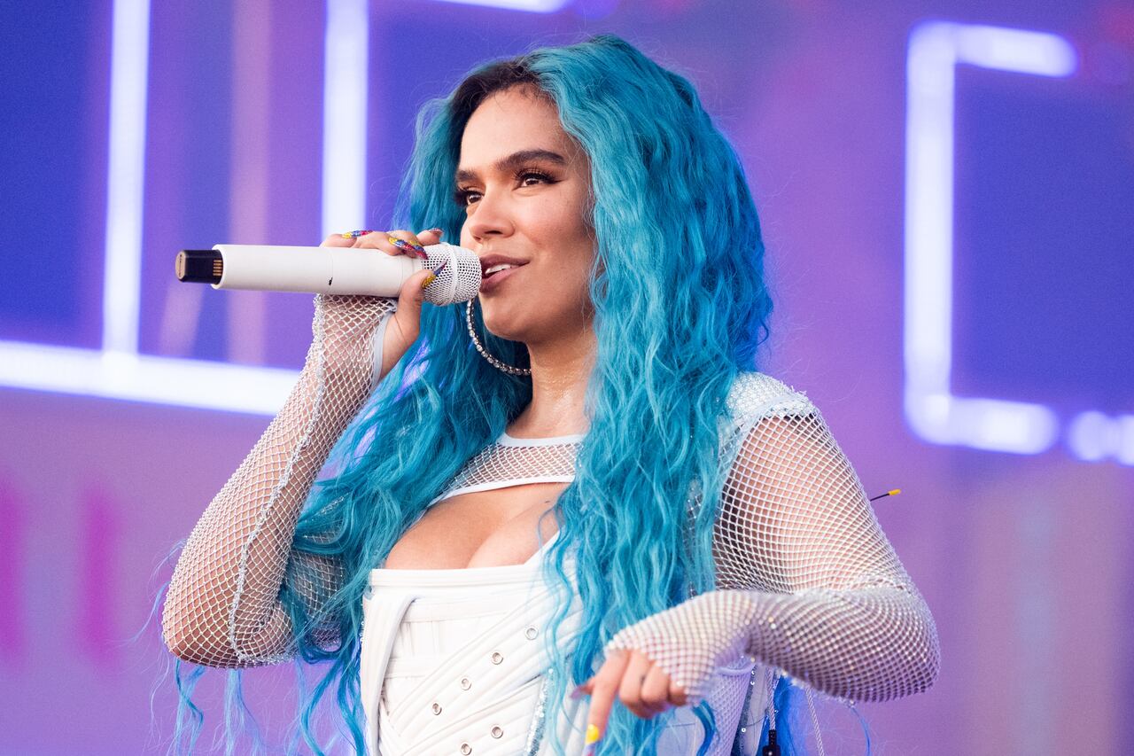 Karol G en su presentación el festival Coachella 2022.