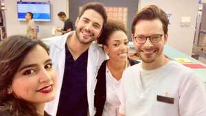 Parte del elenco de la serie 'Enfermeras'.