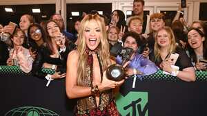 DUESSELDORF, GERMANY - NOVEMBER 13: Rita Ora during the MTV Europe Music Awards 2022 held at PSD Bank Dome on November 13, 2022 in Duesseldorf, Germany. (Photo by Dave Hogan/MTV/Getty Images for MTV)