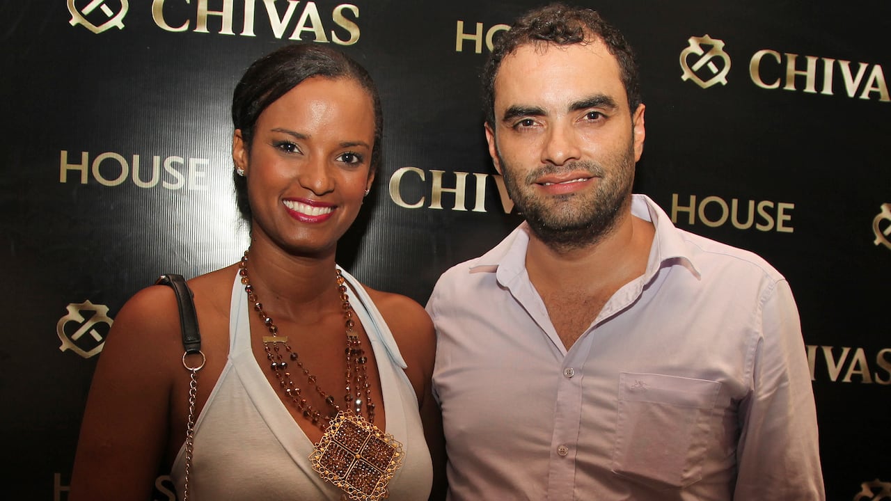 Vanessa Mendoza y Andres Ibarra durante la fiesta Chivas en Cartagena el 08 de Noviembre de 2013. FOTO: Gerardo GOMEZ /JET SET.