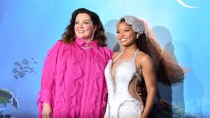 LONDON, ENGLAND - MAY 15: Melissa McCarthy and Halle Bailey attend the UK Premiere of Disney's "The Little Mermaid" on May 15, 2023 in London, England. (Photo by Kate Green/Getty Images for Disney)