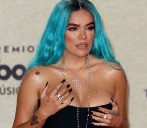 CORAL GABLES, FLORIDA - SEPTEMBER 23: Karol G attends the 2021 Billboard Latin Music Awards at Watsco Center on September 23, 2021 in Coral Gables, Florida. (Photo by Rodrigo Varela/Getty Images)