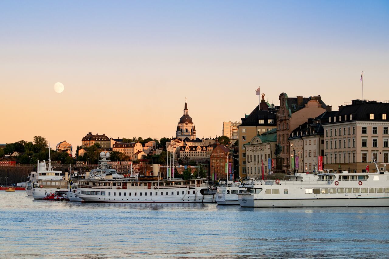 STOCKHOLM, SWEDEN - JUNE 19: General view of Stockholm at sunset on June 19, 2024 in Stockholm, Sweden. (Photo by AaronP/Bauer-Griffin/GC Images)