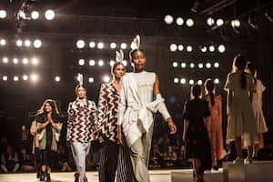 Fucsia Magazine runway in Bcapital fashion week in Bogotá, Colombia on 20 October 2017. BCapital is an event that takes place in the city of Bogotá, where fashion is expressed in non-conventional ways, and where the end consumer is linked to creative industries of the Fashion System by three axes:  knowledge, fashion, and lifestyles.  (Photo by Daniel Garzon Herazo/NurPhoto via Getty Images)