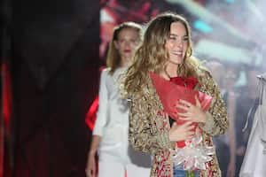 MEXICO CITY, MEXICO - JULY 06: Belinda walks the runway during Belinda's by Capa de Ozono shoes launch at Auditorio BlackBerry on July 6, 2016 in Mexico City, Mexico. (Photo by Victor Chavez/WireImage)