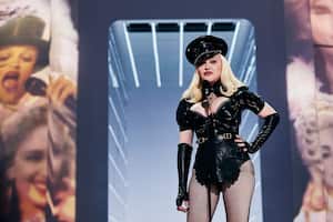 NEW YORK, NEW YORK - SEPTEMBER 12: Madonna speaks onstage during the 2021 MTV Video Music Awards at Barclays Center on September 12, 2021 in the Brooklyn borough of New York City. (Photo by John Shearer/MTV VMAs 2021/Getty Images for MTV/ViacomCBS)