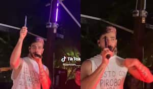 Juan Duque tomó lo que parece ser un rímel y pronunció una contundente frase, en alusión al reciente trino de Lina Tejeiro.