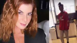 La presentadora fue 'expuesta' haciendo la limpieza de su casa.