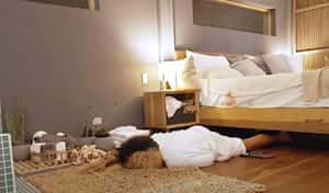 Incómoda por la situación, Porto se decidió dormir esa noche alejada de Tarzán.