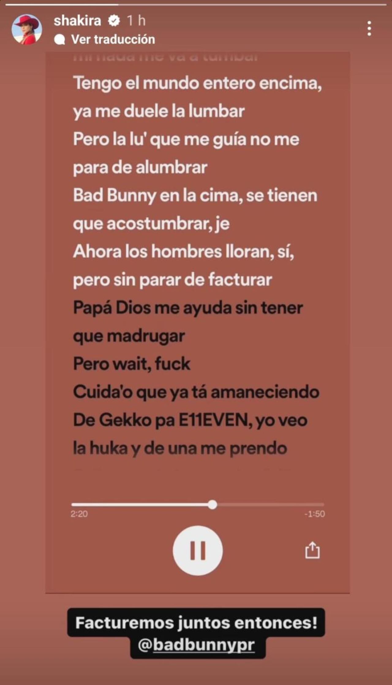 Shakira le responde a Bad Bunny.