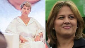 Así luce en la actualidad la primera dama, Verónica Alcocer. Al lado se le ve con el cabello por encima de los hombros como lo utilizaba antes.