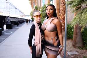 LAS VEGAS, NEVADA - MAY 15: (L-R) Cara Delevingne and Megan Thee Stallion attend the 2022 Billboard Music Awards at MGM Grand Garden Arena on May 15, 2022 in Las Vegas, Nevada. (Photo by Matt Winkelmeyer/Getty Images for MRC)