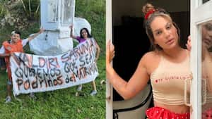 Pareja de enamorados y Andrea Valdiri