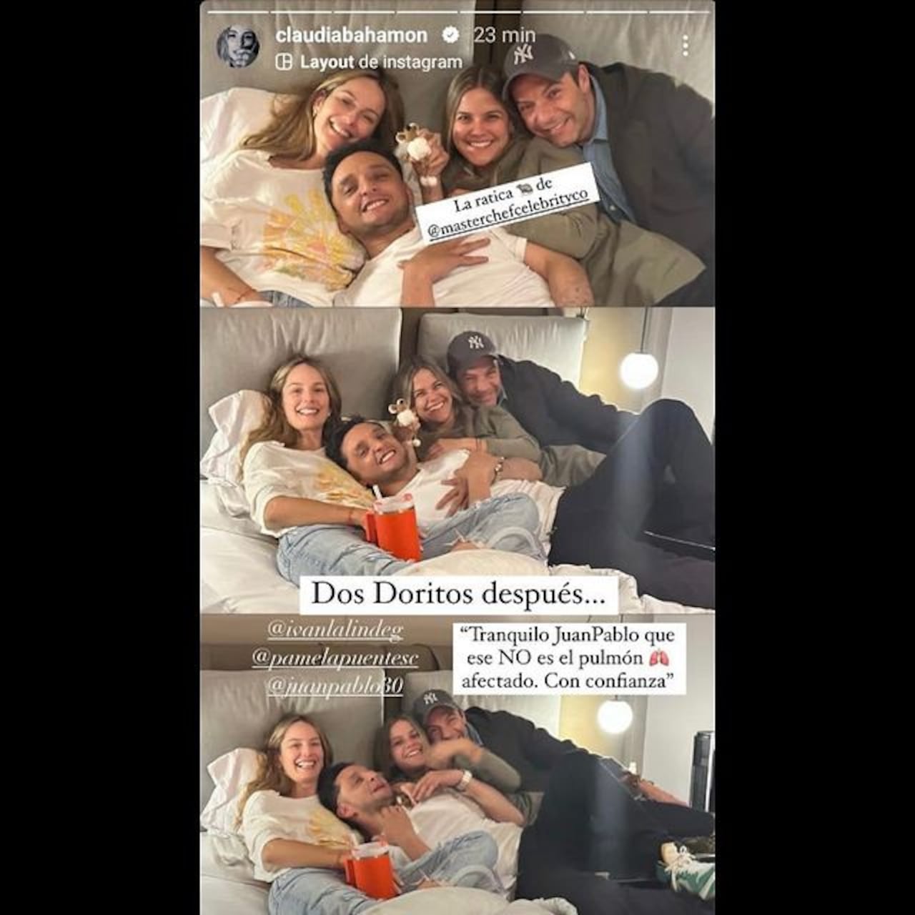 La presentadora estuvo acompaña de amigos como Iván Lalinde o Juan Pablo Barragán. Foto: Instagram @claudiabahamon