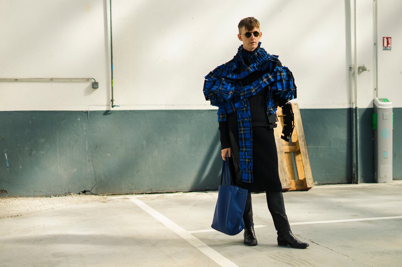 A guest is seen on the street during Paris Fashion Week SS19 wearing Vivienne Westwood on September 29, 2018 in Paris, France. (Photo by Nataliya Petrova/NurPhoto via Getty Images)