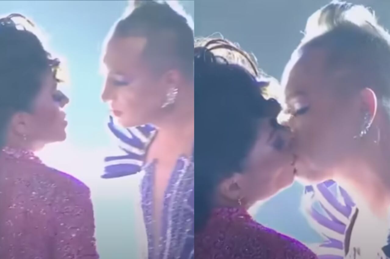 Marbelle y José Miel protagonizaron un sutil beso al cierre de su show en 'La Descarga'.