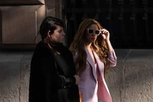 BARCELONA, SPAIN - NOVEMBER 20: Colombian singer Shakira (R) leaves the High Court of Justice of Catalonia after attending her trial on tax fraud, in Barcelona, Spain on November 20, 2023. Colombian superstar Shakira has reached a deal with prosecutors to end her trial for allegedly defrauding the Spanish state of 14.5 million euros ($15.7 million) on income earned between 2012 and 2014, a Barcelona court said. Under the deal, the 46-year-old agreed to receive a three-year suspended sentence in exchange for paying millions of euros in fines, the head of the court said on the first day of her trial. (Photo by Adria Puig/Anadolu via Getty Images)