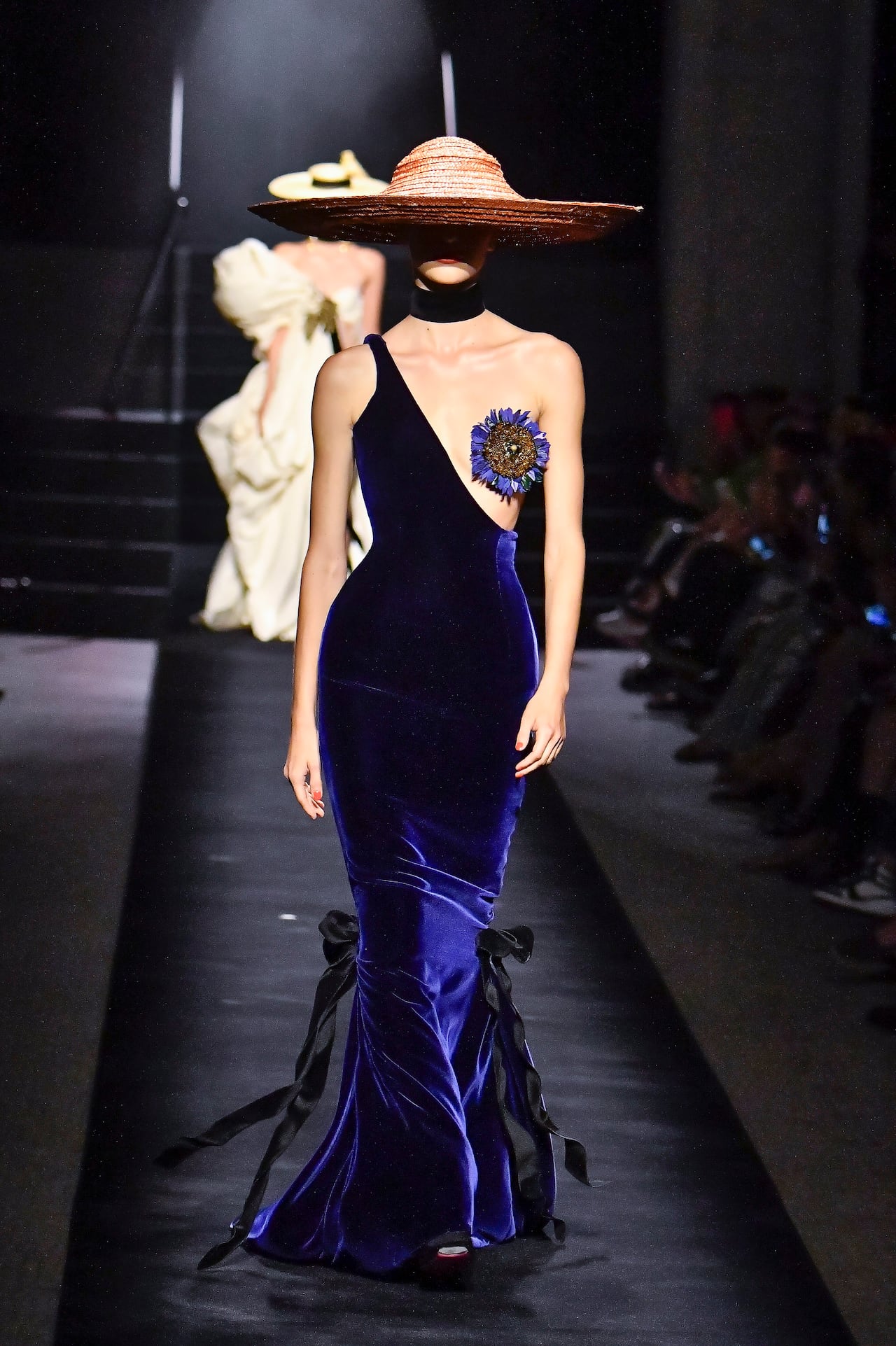PARIS, FRANCE - JULY 04 : A model walks the runway during the Schiaparelli Haute Couture Fall/Winter 2022-2023 fashion show as part of the Paris Haute Couture Week on July 4, 2022 in Paris, France. (Photo by Victor VIRGILE/Gamma-Rapho via Getty Images)