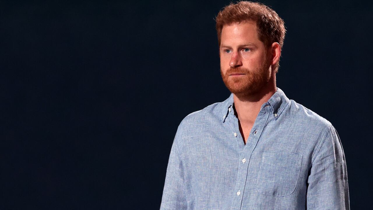 INGLEWOOD, CALIFORNIA: In this image released on May 2, Prince Harry, The Duke of Sussex, speaks onstage during Global Citizen VAX LIVE: The Concert To Reunite The World at SoFi Stadium in Inglewood, California. Global Citizen VAX LIVE: The Concert To Reunite The World will be broadcast on May 8, 2021. (Photo by Kevin Winter/Getty Images for Global Citizen VAX LIVE)