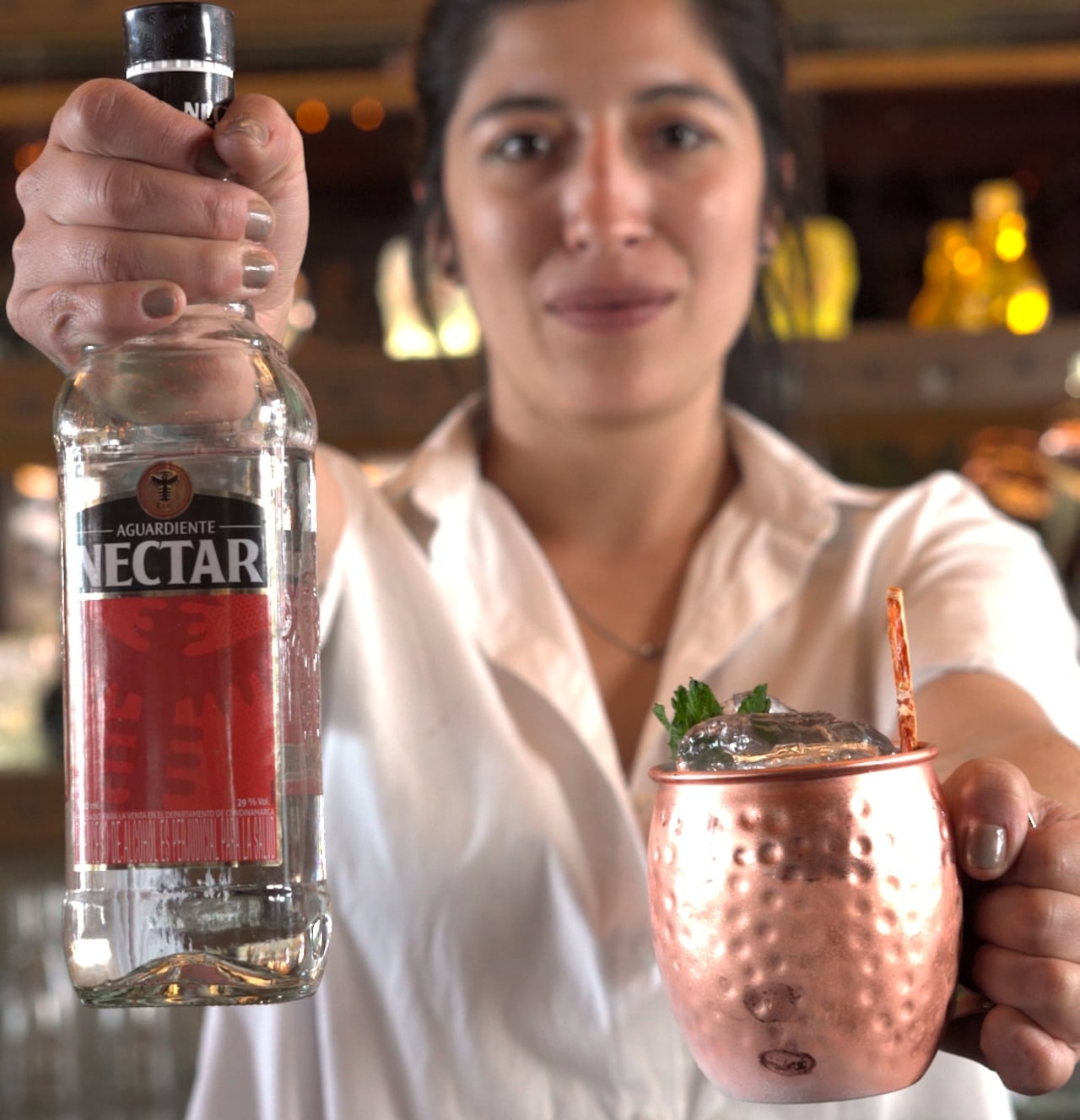 Aguardiente Néctar Campaña "Orgullosos de lo que somos". Coctel Guaro Mule