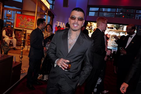 NEW YORK, NEW YORK - APRIL 23: Rauw Alejandro attends the 2026 TIME100 Gala at Jazz at Lincoln Center on April 23, 2026 in New York City. (Photo by Craig Barritt/Getty Images for TIME)