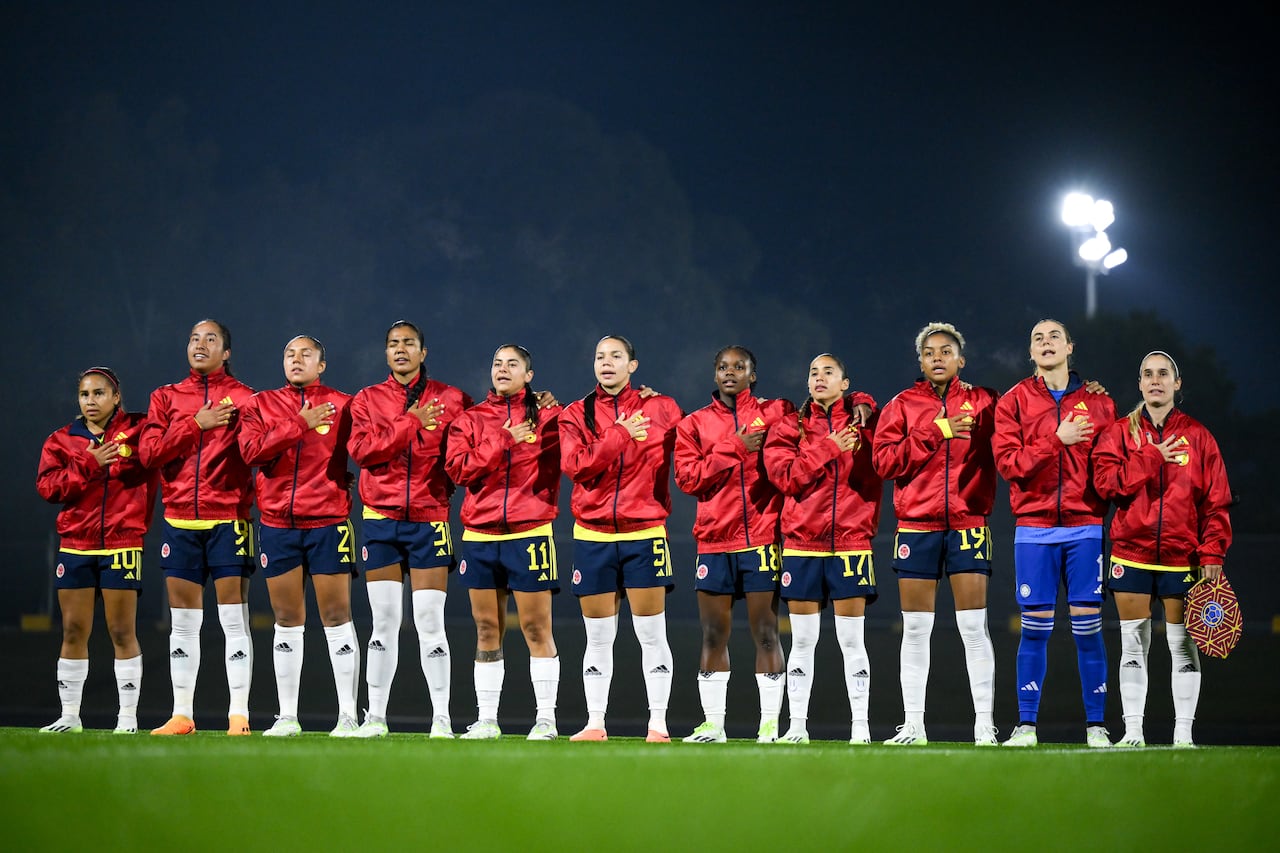 Brisbane , Australia - 14 July 2023; Columbia players during the women's friendly match between Republic of Ireland and Colombia at Meakin Park in Brisbane, Australia, ahead of the start of the FIFA Women's World Cup 2023. (Photo By Stephen McCarthy/Sportsfile via Getty Images)