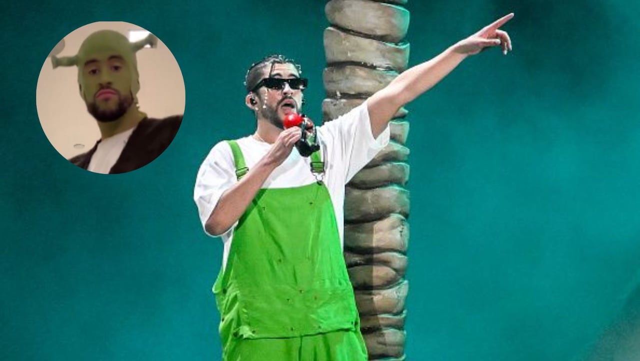 Bad Bunny se vuelve centro de burlas por su disfraz de Shrek: "Parece el Grinch"