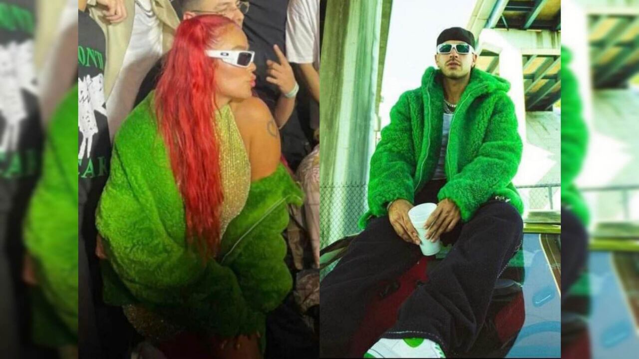 Karol G usa las mismas gafas y chaqueta que sería de Feid.