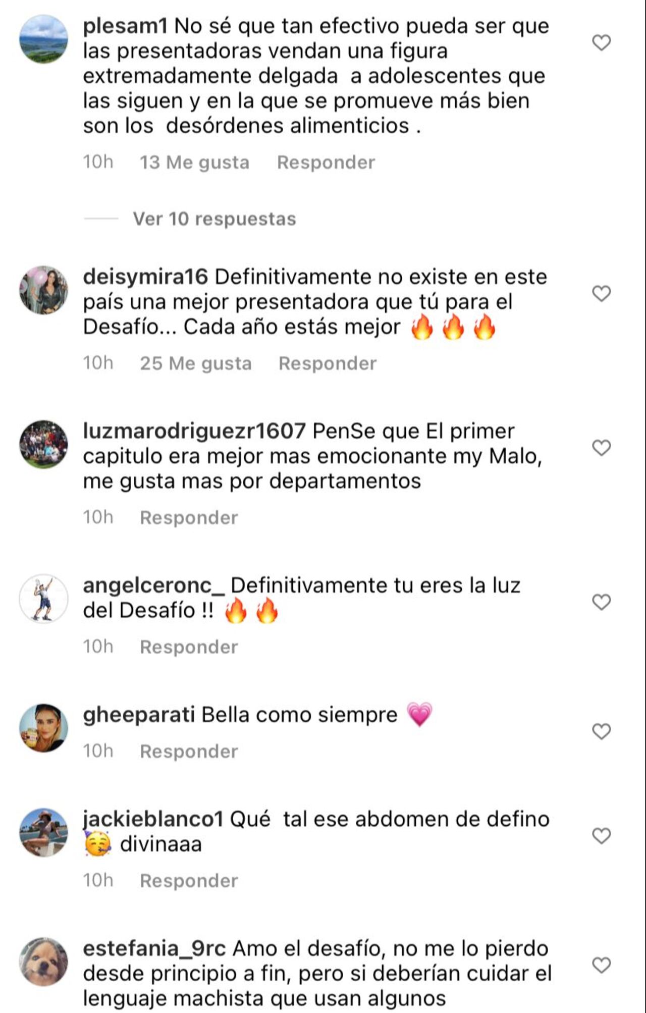 Andrea Serna recibe comentarios sobre su figura