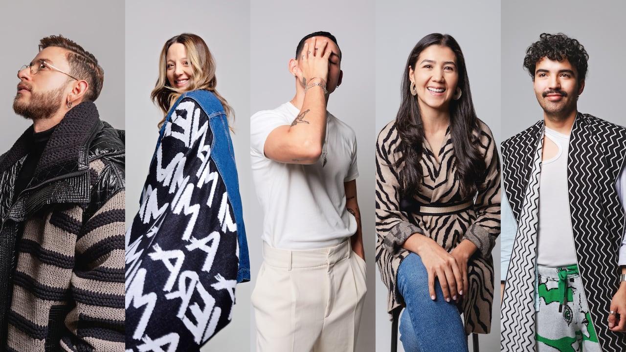 Los diseñadores Humberto Cubides, Francesca Sesana, Simón Bermúdez, María Fernanda Useche y Yeisson Rubiano