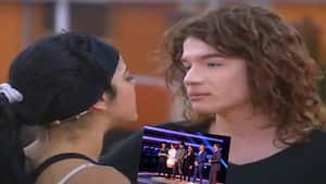 Elianis Garrido y Óscar Naranjo en el polémico episodio de "Protagonistas de Nuestra Tele" donde ella agredió físicamente a su compañero.