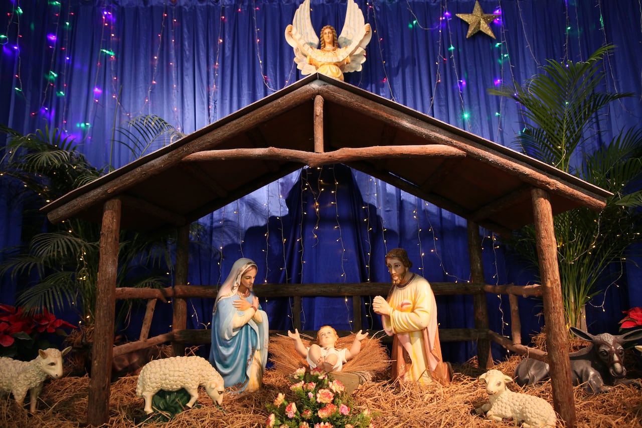 Pesebre de las novenas de aguinaldos en Colombia