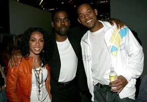 Fotografía de Jada Pinkett Smith, Chris Rock y Will Smith en la edición número 18 de los Kids Choice Awards, en 2005.