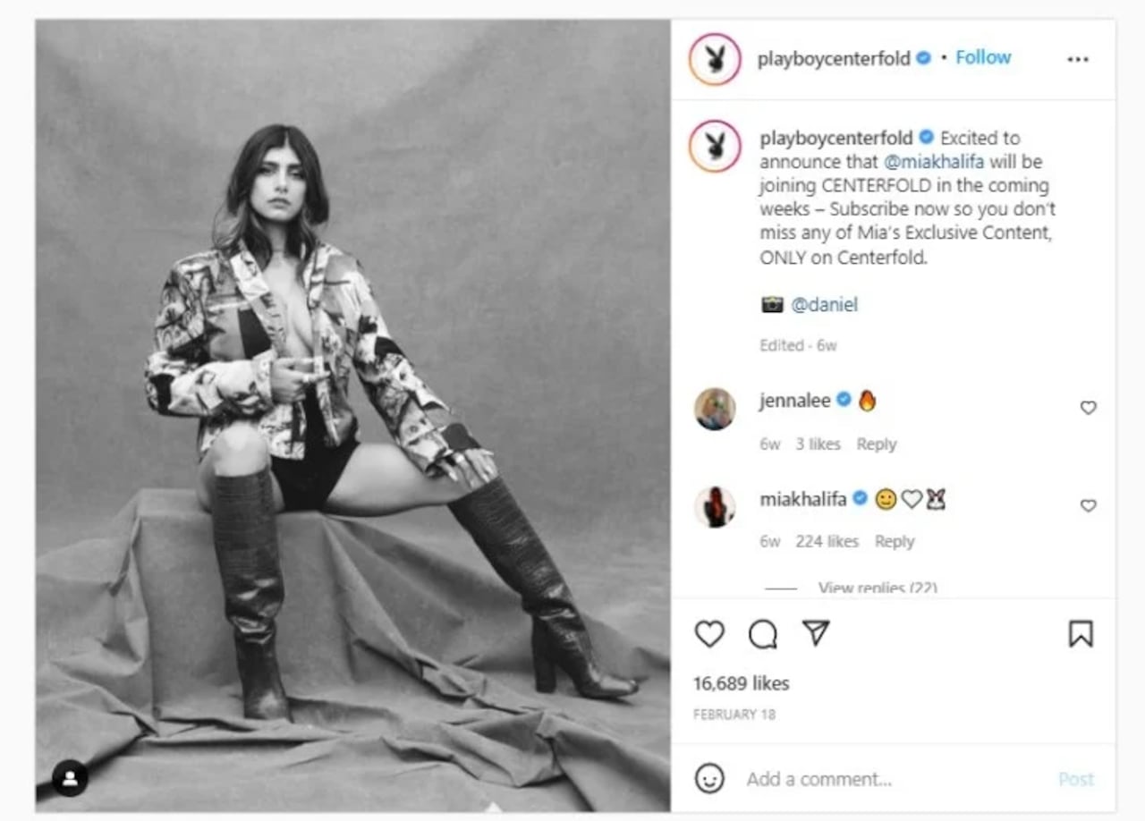 Captura de pantalla Instagram Centerfold