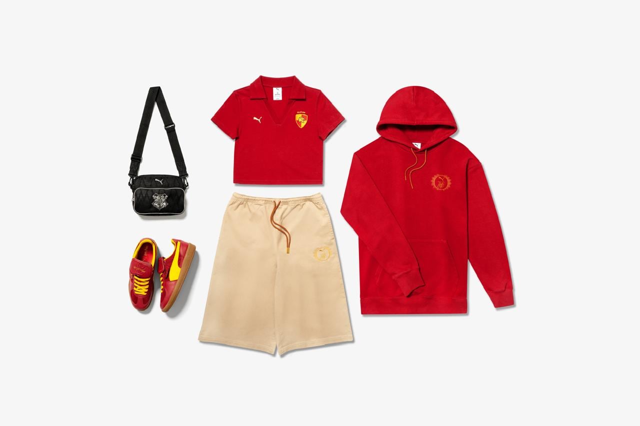 Las clásicas PUMA Palermo y Easy Rider se reinventan con colores y símbolos de Hogwarts.